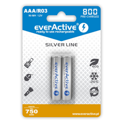 Uppladdningsbara batterier 2 x everActive R03 / AAA Ni-MH 800 mAh