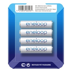 Uppladdningsbara batterier 4 x Panasonic Eneloop R03 / AAA 800mAh