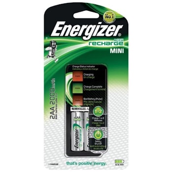 Batteriladdare Energizer Mini + 2 x R6 Energizer 2000 mAh