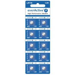 LR41 batteri everActive AG3 batteri, 10-pack