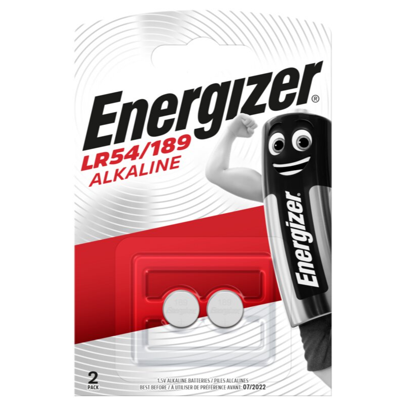 2 x Energizer mini alkaliskt batteri G10 / LR54 / 189 / AG10