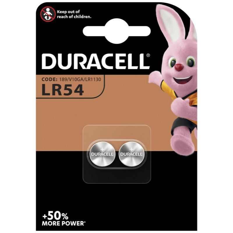 2 x Duracell mini alkaliskt batteri G10 / LR54 / 189 / LR1130