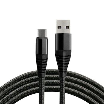 USB flätad kabel-USB-C / Type-C 100cm med stöd för snabb laddning