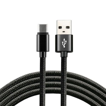 USB flätad kabel-USB-C / Type-C 120cm med stöd för snabb laddning