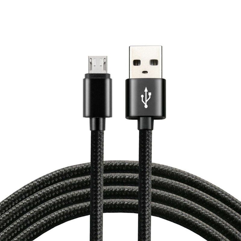 USB flätad kabel - micro USB 120cm med stöd för snabb laddning