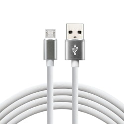 EverActive CBS-1MW: 1m Vit Silikon Micro USB Kabel för Snabbladdning