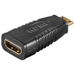 HDMI ™ -adapter, guldpläterad (hona (typ A)> HDMI ™ mini hane (typ C))