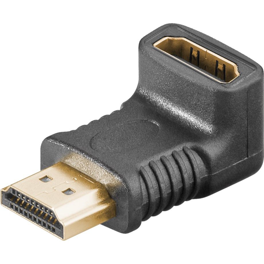 HDMI -vinklad adapter, guldpläterad ( hona (typ A)> HDMI ™ hane (typ A) 270 °)