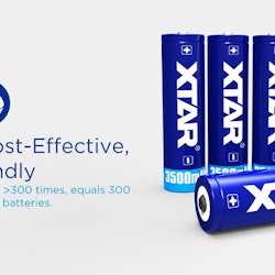 18650 Xtar 3,7V uppladdningsbart Li-Ion 3500mAh med skydd