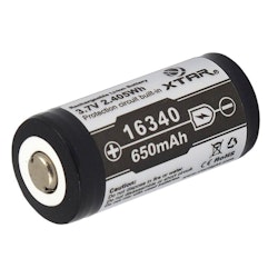 CR123A /16340 Xtar 3,7V, 650 mAh uppladdningsbart batteri med skydd