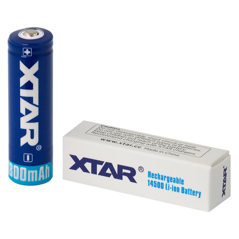 Xtar 14500 / AA / R6 3,7 v Li-ion 800 mAh uppladdningsbart batteri med skydd bild 2