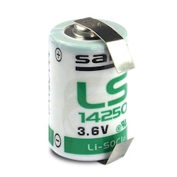 SAFT LS14250 CNR PLATE 1/2 AA 3.6V LiSOCl2 storlek 1/2 AA