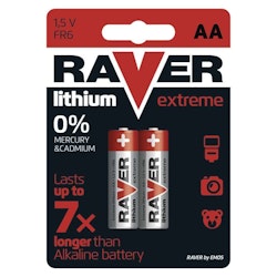 RAVER Litiumbatteri AA / R6 - 2 st