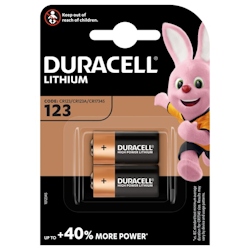 Duracell CR123A batteri, 2-pack