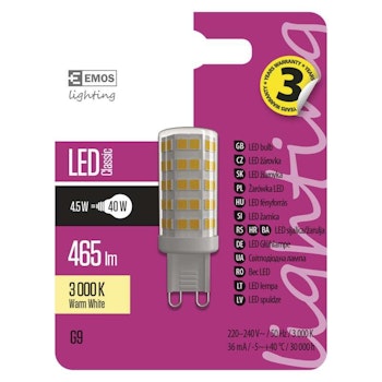 G9 LED -lampa Classic JC 4,5W varmvit