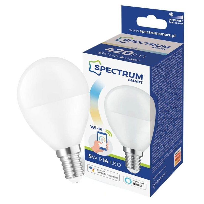 LED-lampa 5W E14 dimbar WiFi Spectrum SMART CCT