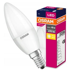 E14 OSRAM LED-ljus 5.5W B40 Varmvit 2700k