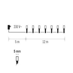 Julbelysning LED 12 meter vit kall