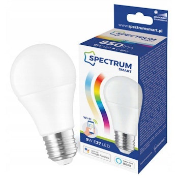 E27 dimbar LED-lampa 9W WiFi-spektrum SMART CCT + RGB