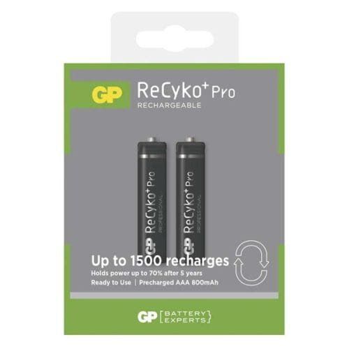 Uppladdningsbara batterier 2 x R03 / AAA GP ReCyko + Pro Professional 800 mAh