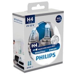 2x Philips Halogenlampa H4 WhiteVision