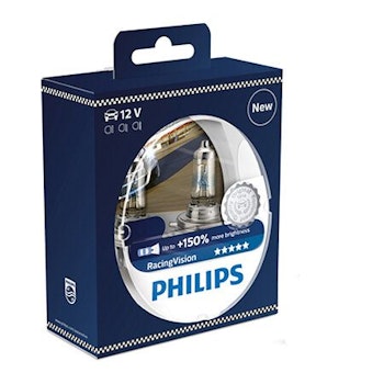2x Philips H4 Racing Vision + 150 %