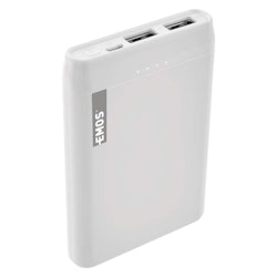 Powerbank EMOS ALPHA Portable 5000 mAh vit + USB-C-kabel