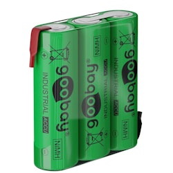 Uppladdningsbara batterier 3x AA 2100 mAh med lödfanor typ Z