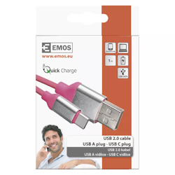 USB 2.0 A till C Kabel 1m Rosa: Idealisk för Laddning och Dataöverföring