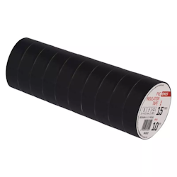 Isoleringstejp PVC 15mm/10m svart, 10 st