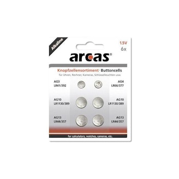 6 st LR / AG batterier Arcas AG3-AG13