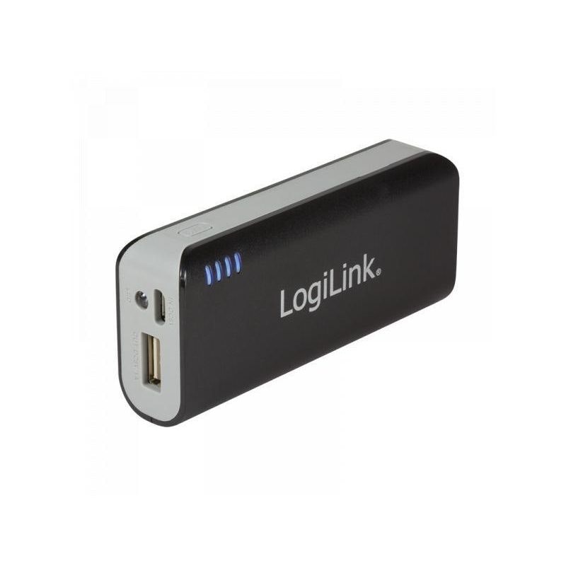 Logilink powerbank, 5000 mAh, 1x USB-port, svart
