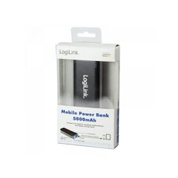 Powerbank Logilink, 5000 mAh, 1x USB-port, svart