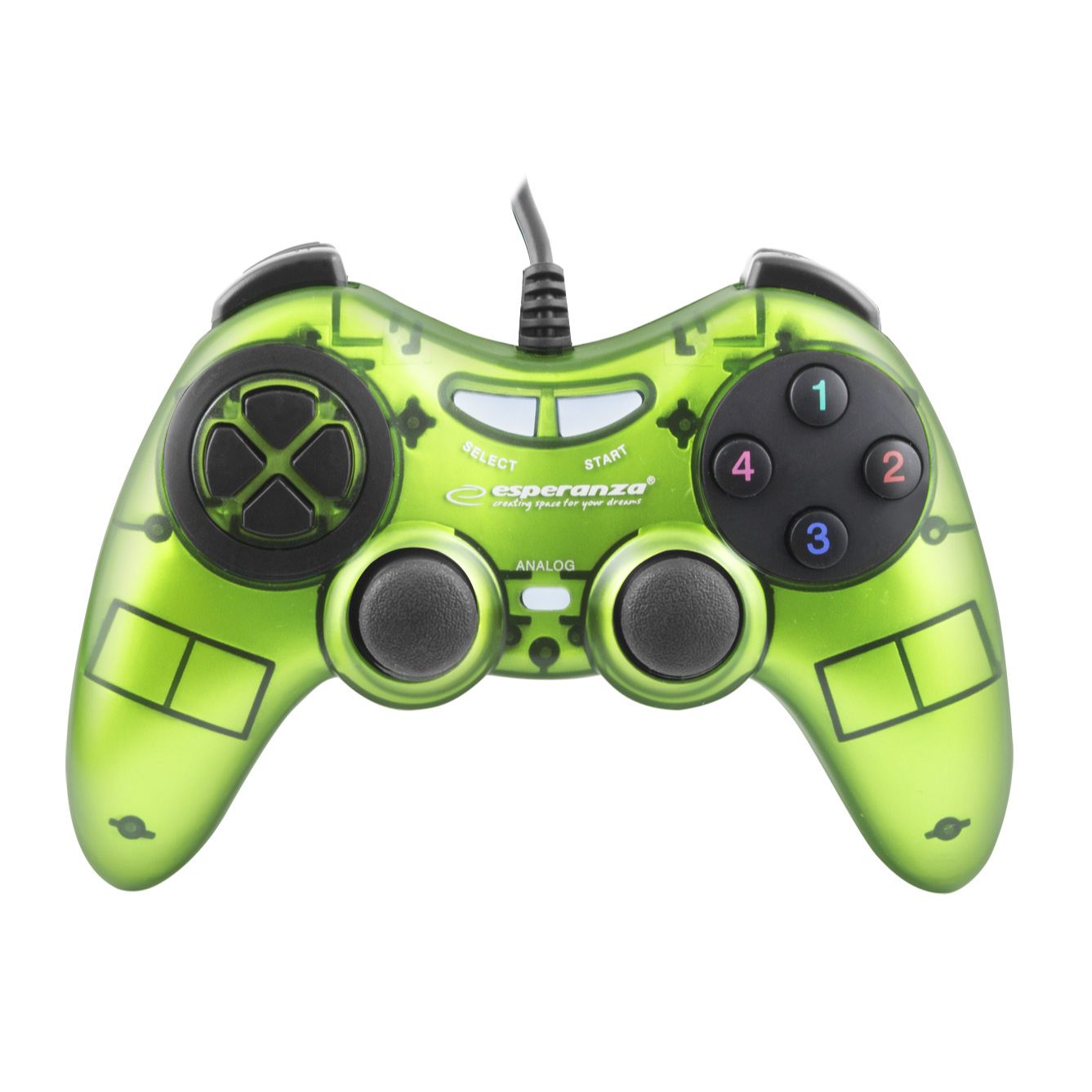 Handkontroll Fighter, grön för PC