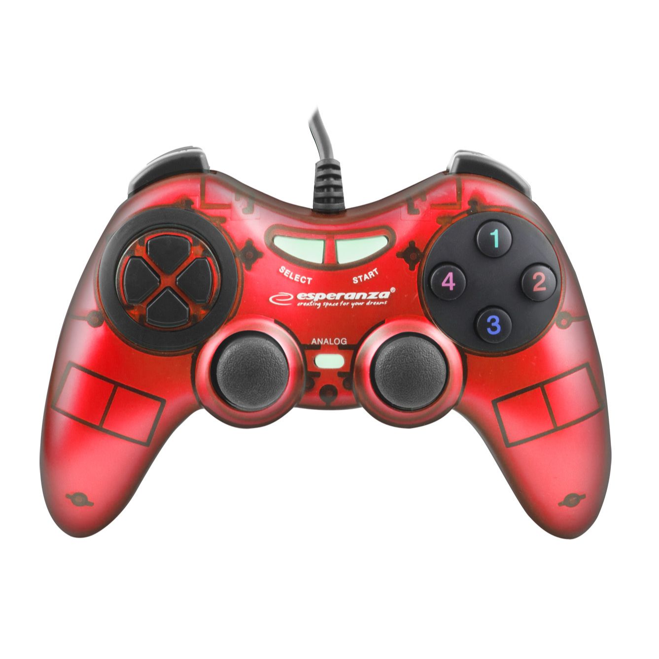Handkontroll Fighter, röd för PC