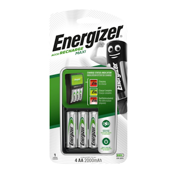 Batteriladdare Energizer Maxi Charger + 4 x R6/AA 2000 mAh