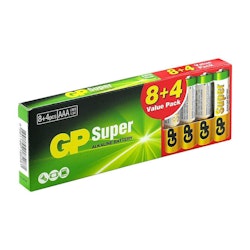 AAA /LR03 batterier 12 x GP Super