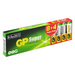AA /LR6 batterier 12 x GP Super Alkaline