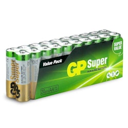 AA /LR6 batterier 20 x GP Super