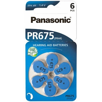 Hörapparatsbatterier Panasonic PR675