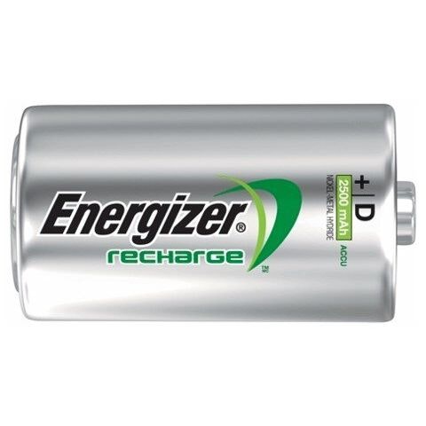 Energizer R20 D Ni-MH 2500mAh uppladdningsbara batterier, 2 st