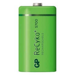 Uppladdningsbart batteri GP ReCyko + D / R20 Ni-MH 5700, 1 st