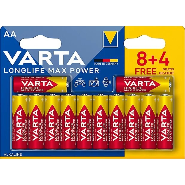 AA / LR6 Batterier Varta Longlife Max Power, 12 st