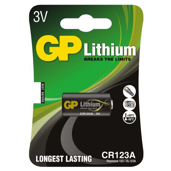 GP CR123A Foto Litiumbatteri