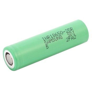 Uppladdningsbart batteri 18650 Li-ion 2500 mAh Samsung INR18650-25R 20A, 2-pack med box