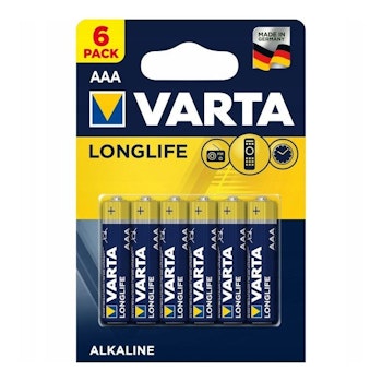 AAA /LR03 batterier 6 x Varta Longlife