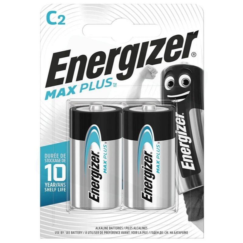 C-batterier (LR14) 2 x  Energizer Max Plus