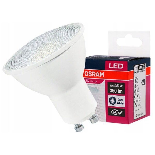 OSRAM GU10 LED-lampa 5W LED värde naturlig 4000k (120 graders belysningsvinkel)