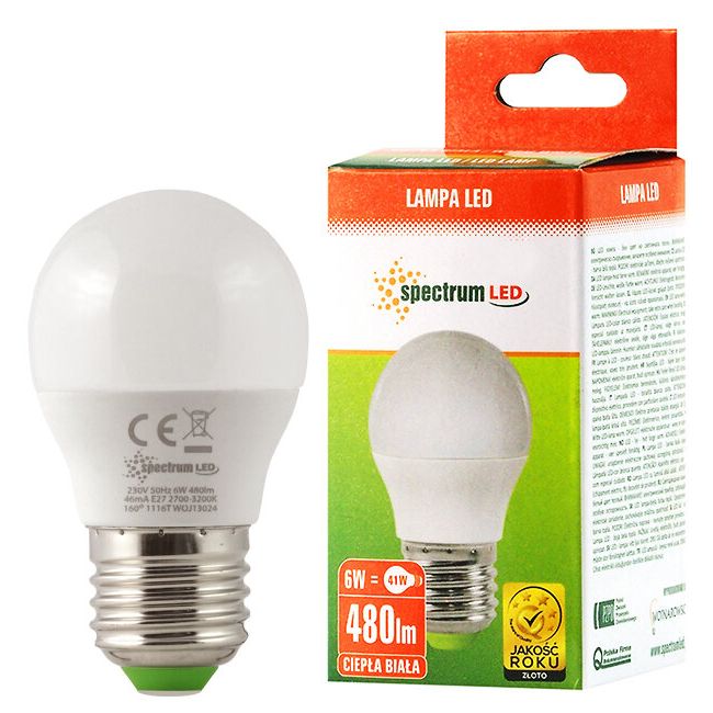 LED-lampa 6W E27 varmvit