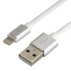 USB Silikonkabel-Lightning/iPhone everActive CBS-1IW 100cm med stöd för snabbladdning upp till 2, 4A Vit